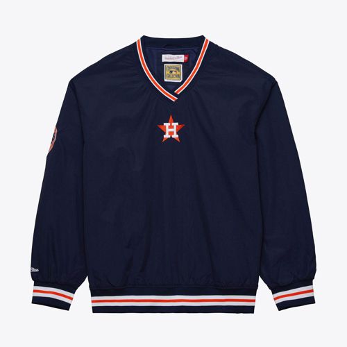 Mens Mitchell & Ness MLB CLASSIC NYLON PULLOVER VINTAGE LOGO ASTROS