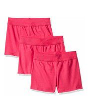 Hanes Girls Jersey Short 3 Pack Soft 100% Cotton Jersey Pull on Ribbed Waistband