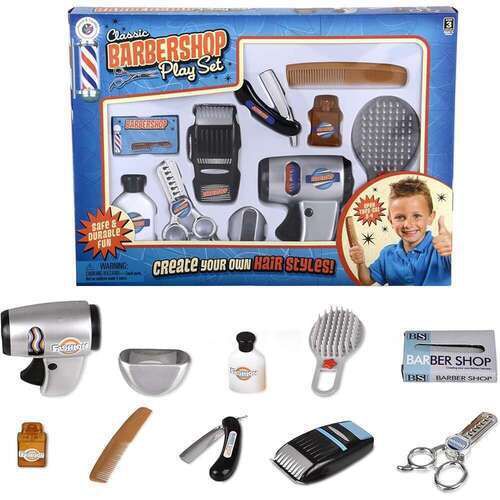 Gener8 212655 9-Piece Barber Shop Playset