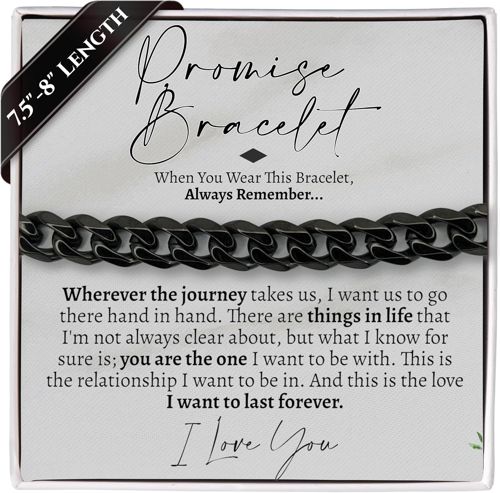 Promise Cuban Bracelet, Romantic Gift for Boyfriend, Appreciation Gift for Boyfr