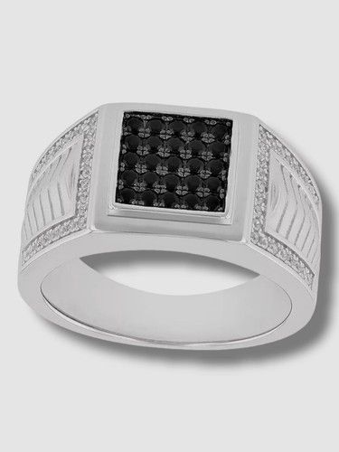 $119 C & C Jewelry Men's 925 Sterling Silver Cubic Zirconia Gents Ring Size 10