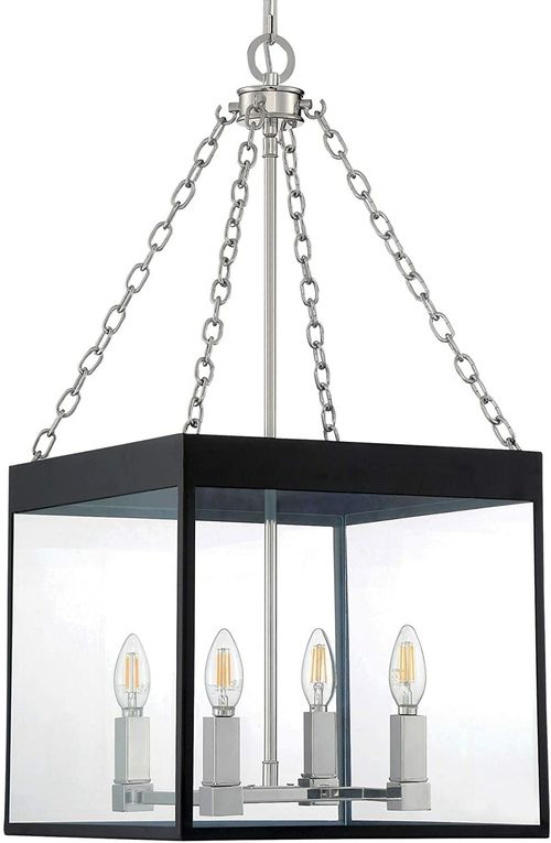 Park Harbor 4-Light Pendant Hanging Light Matte Black PHPL6724MB