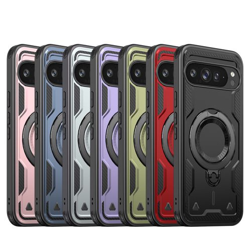For Google Pixel 9 Pro XL/9/9A Shockproof TPU+PC Ring Stand Case Magnetic Cover