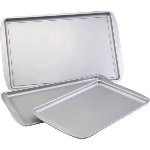 Farberware 52019 3-Piece Cookie Pan Set - Gray