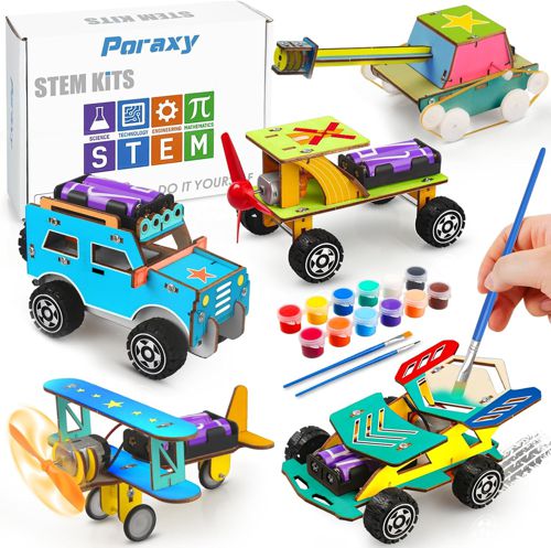 STEM Kits for Kids Age 8-10, 5 Set Wooden Model Car Kits, STEM Toys for Ages 8-1