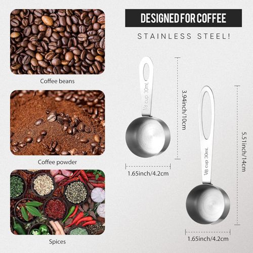 4 Pcs Coffee Scoop Tablespoon Stainless Steel Coffee Measuring Scoops, Including