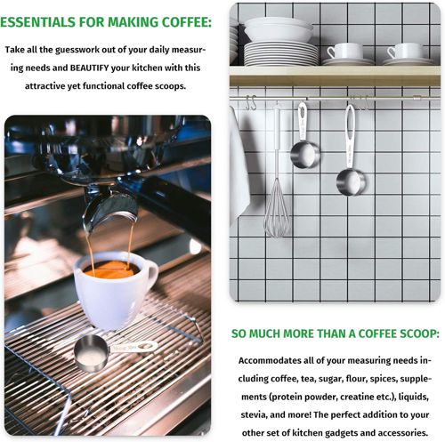 4 Pcs Coffee Scoop Tablespoon Stainless Steel Coffee Measuring Scoops, Including