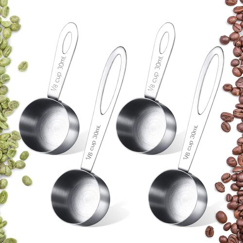4 Pcs Coffee Scoop Tablespoon Stainless Steel Coffee Measuring Scoops, Including