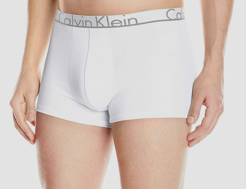 $45 Calvin Klein Men Underwear White CK Nu8638 ID Cotton Stretch Trunk Size XL