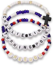 3-Pack Charlie Kirk Freedom Bracelets for Men and Women