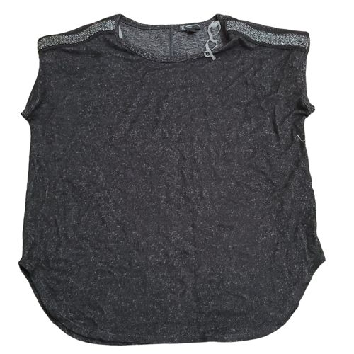 I.N.C International Concepts Soft Knit Metallic-Trim Pajama Top,Black XS, $25