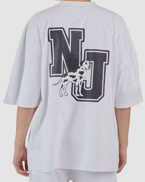 $50 nANA jUDY Men White Short-Sleeve Crewneck Graphic Print Pocket T-Shirt Sz XL