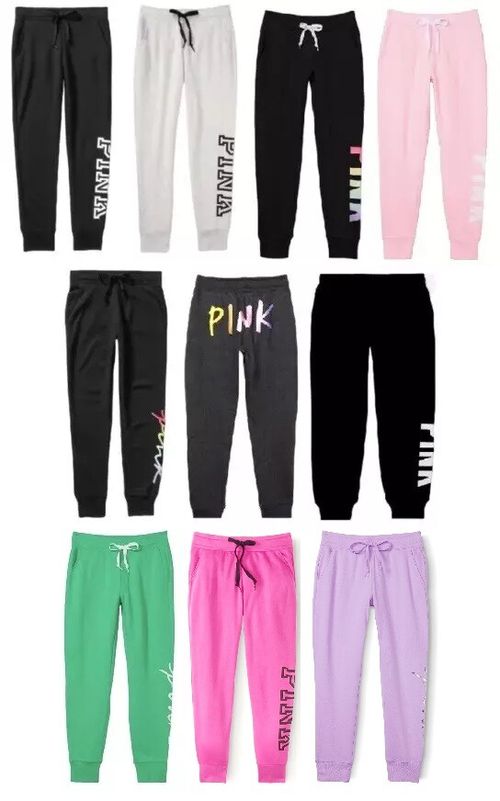 VICTORIA'S SECRET PINK EVERYDAY COMFY FLEECE SKINNY JOGGER LOGO XS S M L XL XXL