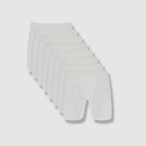 $40 Club Room Men's White Tagless Cotton 8-Pack Underwear Boxer Brief Size S