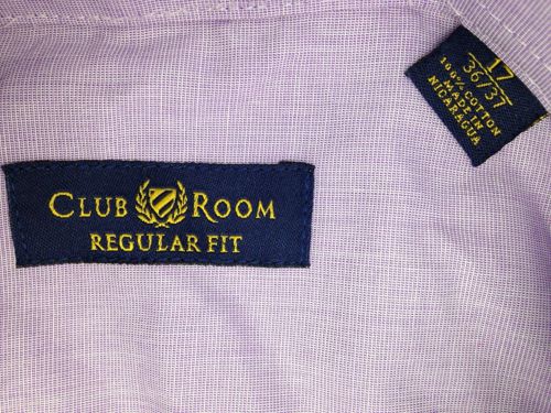 Nwt $95 Club Room Men Regular-Fit Purple Long-Sleeve Button Dress Shirt 15 32/33