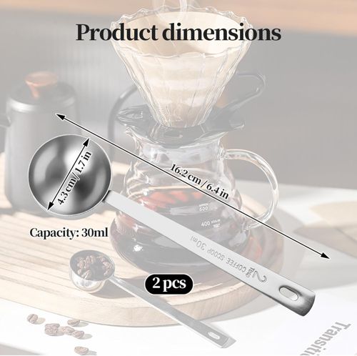 2 Pcs Tablespoon Measuring Spoon, 30ML Stainless Steel Coffee Spoons,Coffee Scoo