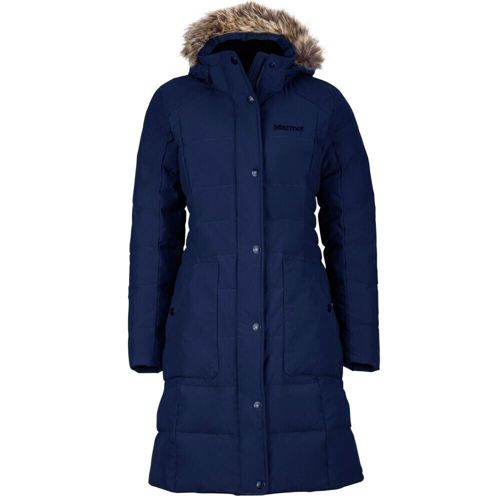 Marmot Women's Clarehall Down Jacket Black Hoodie Arctic Navy XL  $350