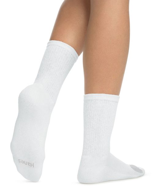 Hanes Crew Socks 6-Pack Women's Cool Comfort Ext Sizes 8-12 Cushioned Value