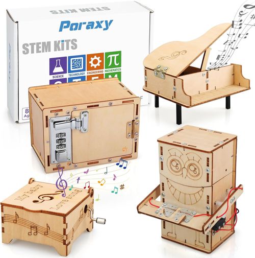 4 Set STEM Kits for Kids Ages 8-10 10-12, Toys for Ages 8-13, Music Box, Robot 3