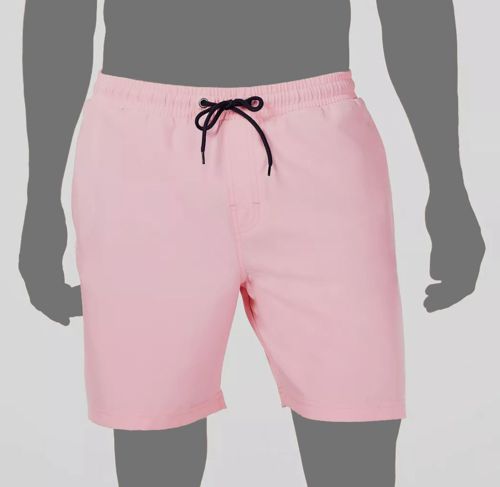 $40 Club Room Men's Pink Quick Drying Solid Swim Trunks Swimwear Size L