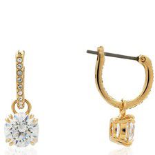 Swarovski Ladies Constella White / Gold-tone Drop Earrings