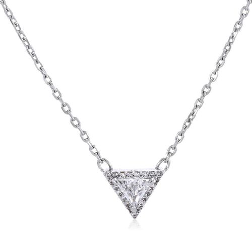 Swarovski Ortyx Rhodium Plated Triangle Cut Necklace