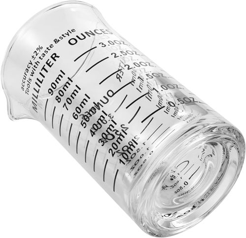 Shot Glass Measuring Cup 3 Ounce/90Ml Liquid Heavy High Espresso Glass Cup Black