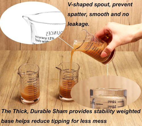Shot Glass Measuring Cup 3 Ounce/90Ml Liquid Heavy High Espresso Glass Cup Black