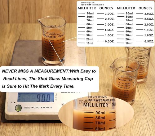 Shot Glass Measuring Cup 3 Ounce/90Ml Liquid Heavy High Espresso Glass Cup Black