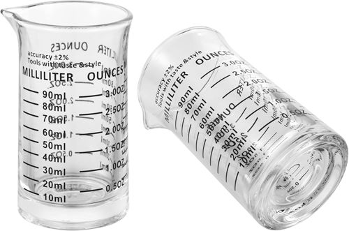 Shot Glass Measuring Cup 3 Ounce/90Ml Liquid Heavy High Espresso Glass Cup Black