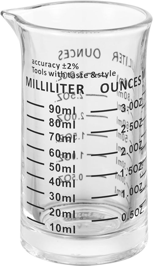 Shot Glass Measuring Cup 3 Ounce/90Ml Liquid Heavy High Espresso Glass Cup Black