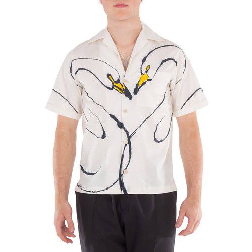 Burberry Swan Print Button Down Shirt