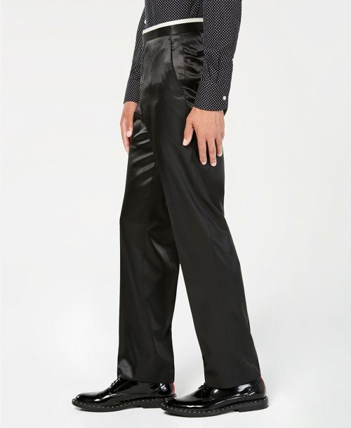 $270 Sean John 31W 30L Men's Black Classic Fit Solid Tuxedo Trousers Dress Pants