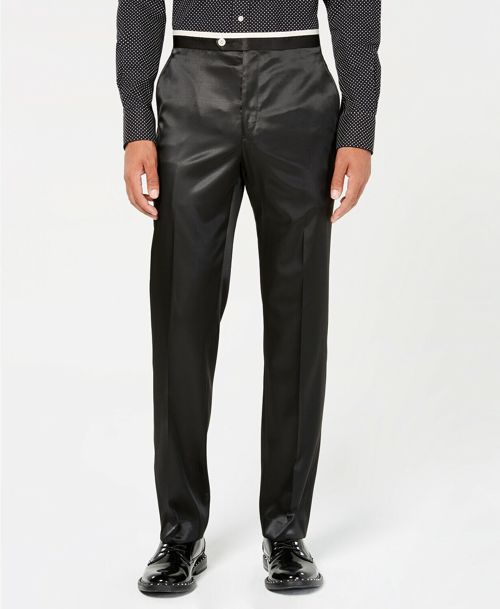 $270 Sean John 31W 30L Men's Black Classic Fit Solid Tuxedo Trousers Dress Pants