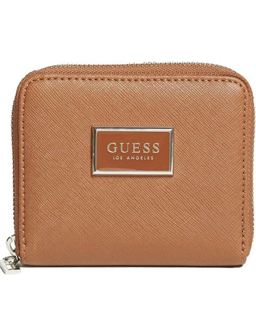 Women Guess Abree Zip Around Wallet Caramel