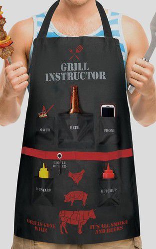 Hammer & Axe Men's Black Grill Instructor Kitchen Apron