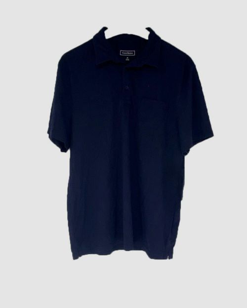 $49 Club Room Men's Blue Solid Short Sleeves Performance Polo Shirt Size Medium