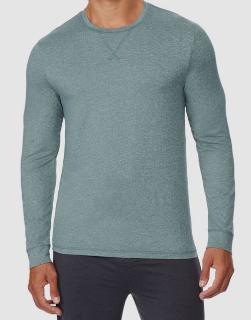 $37 32 Degrees Cool Men's Green Ultra-Lux Shirt Gray Crew Neck Short Sleeve XL