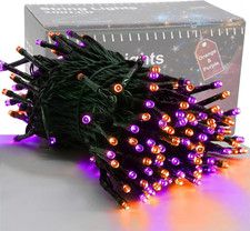 Halloween Lights, 66FT 200 LED Plug in Green Wire String Light, 8 Lighting Modes