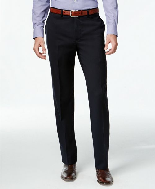 $225 Calvin Klein 30W 29LMen's Blue Slim Fit Wool Solid Suit Trousers Pants