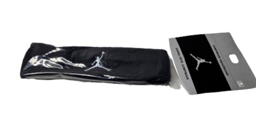 Vintage Jordan Jumpman Black Stretchy Sweatband Terry Men's Headband One Size