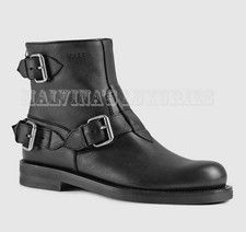 GUCCI ANKLE BOOTS BIKER ROSELL BOOTIES BLACK LEATHER BUCKLES $995 IT 39.5 US 9.5