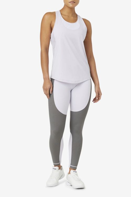 Fila Performance Women's Forza Textured 7/8 Leggings Lavender /Grey M