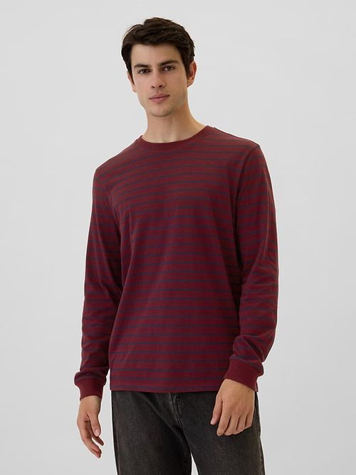 NWT GAP Everyday Soft Stripe Long-Sleeve Tee Shirt T-Shirt 100% cotton Men M