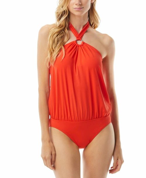 MICHAEL MICHAEL KORS Women's POPPY Tie Halter One Piece Swimsuit Size 4 $114