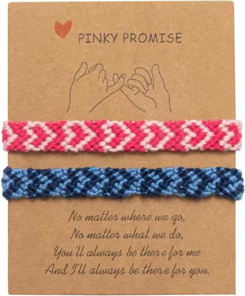 Heart Friendship Bracelets Pinky Promise Pink Best Friends Distance Matching for