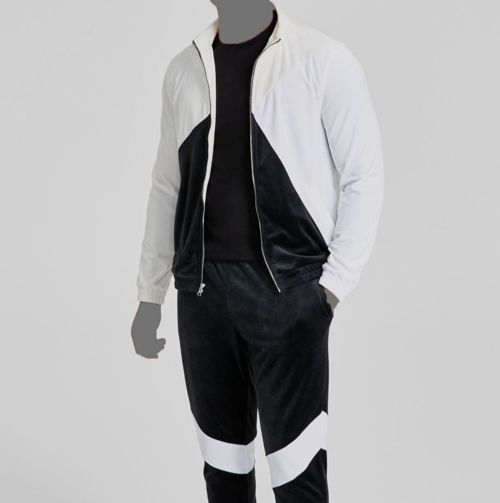 $75 INC International Concepts Men's Ivory Velour Track Jacket Size 2XL