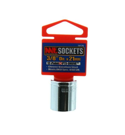 Tekton MIT 3/8 Inch Drive by 21mm Vanadium Steel 12 Point Shallow Socket