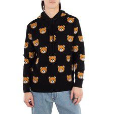 Moschino All-Over Bear Print Wool Sweater, Brand Size 46 (US Size 36)