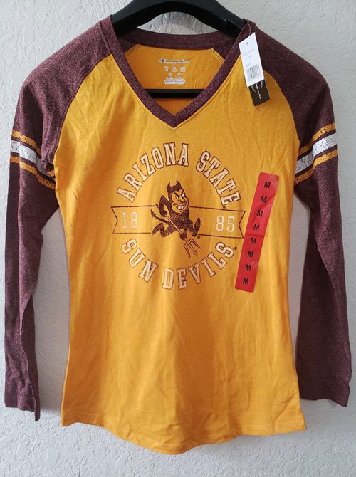 Champion Elite women's Arizona Long Sleeve Graphic tee Yellow